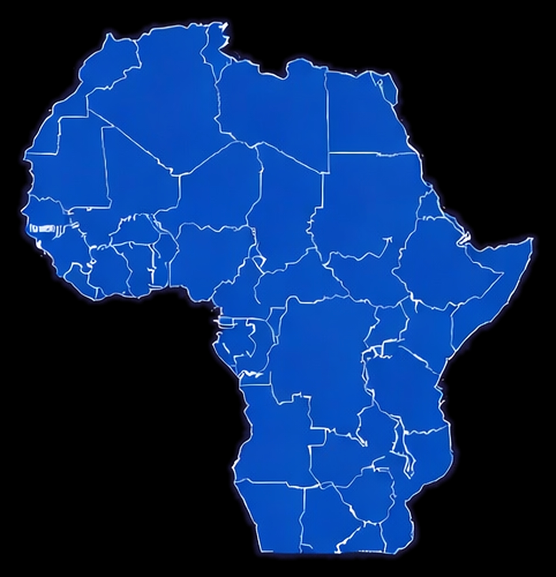 Map of Africa representing continent-wide expansion
